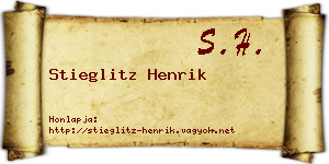 Stieglitz Henrik névjegykártya